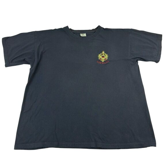 Men's Vintage B&C 150 European Style T-Shirt Germany Emblem XL Navy - Picture 5 of 9